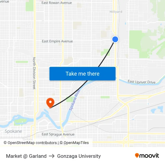 Market @ Garland to Gonzaga University map