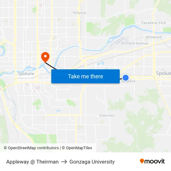 Appleway @ Theirman to Gonzaga University map