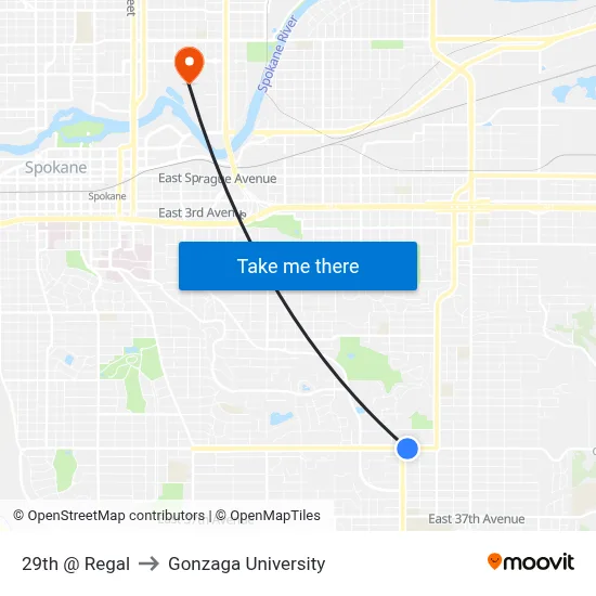 29th @ Regal to Gonzaga University map