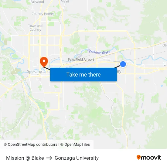 Mission @ Blake to Gonzaga University map