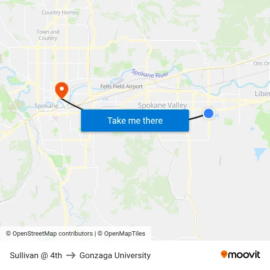 Sullivan @ 4th to Gonzaga University map