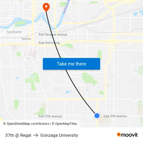 37th @ Regal to Gonzaga University map