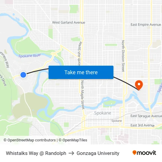 Whistalks Way @ Randolph to Gonzaga University map