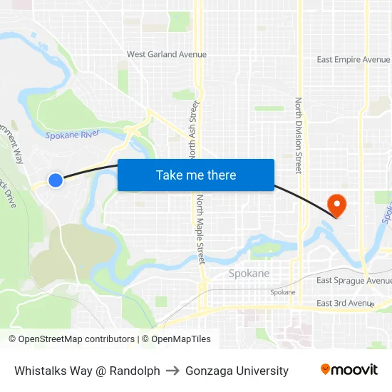 Whistalks Way @ Randolph to Gonzaga University map