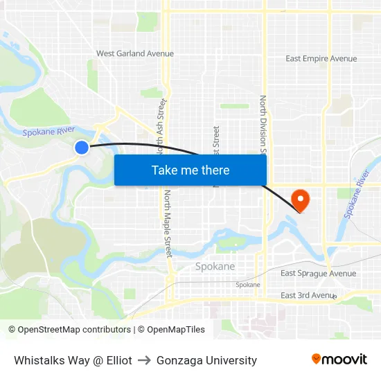 Whistalks Way @ Elliot to Gonzaga University map