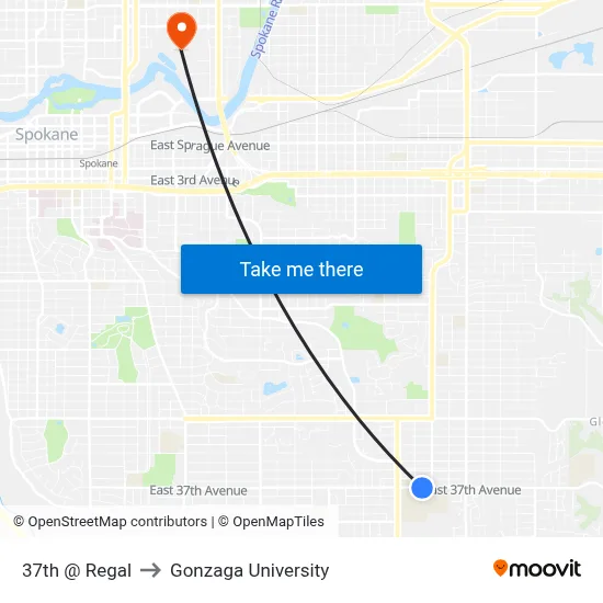 37th @ Regal to Gonzaga University map