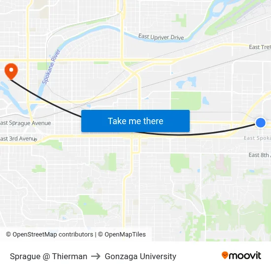 Sprague @ Thierman to Gonzaga University map