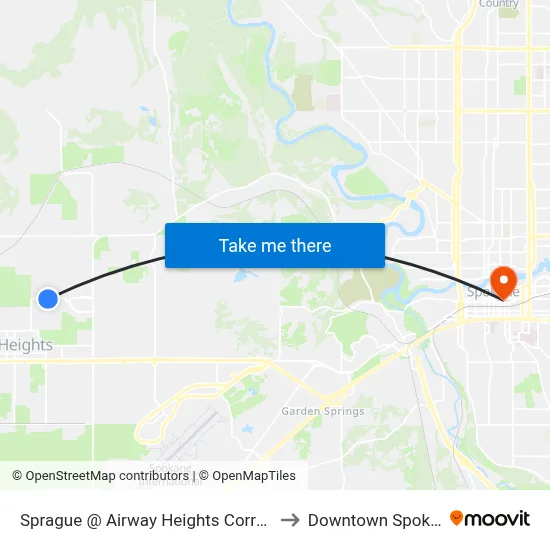 Sprague @ Airway Heights Correction to Downtown Spokane map