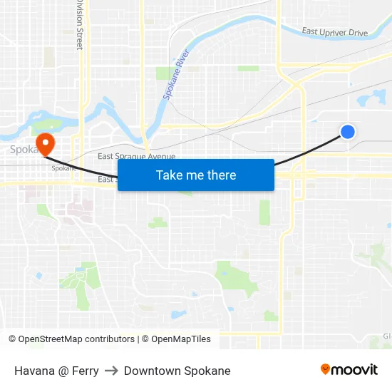 Havana @ Ferry to Downtown Spokane map