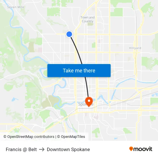 Francis @ Belt to Downtown Spokane map