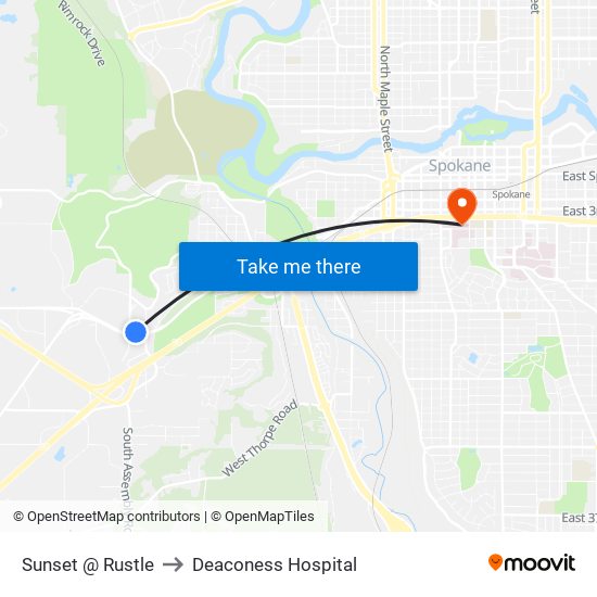 Sunset @ Rustle to Deaconess Hospital map