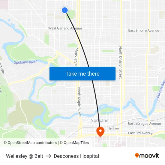 Wellesley @ Belt to Deaconess Hospital map