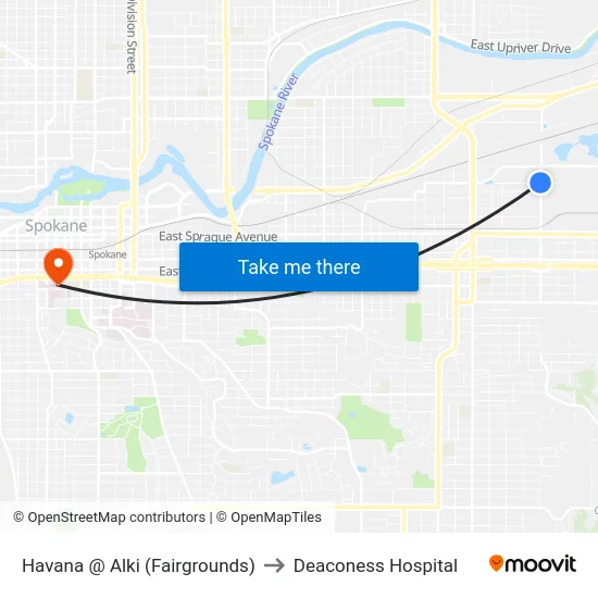 Havana @ Alki (Fairgrounds) to Deaconess Hospital map