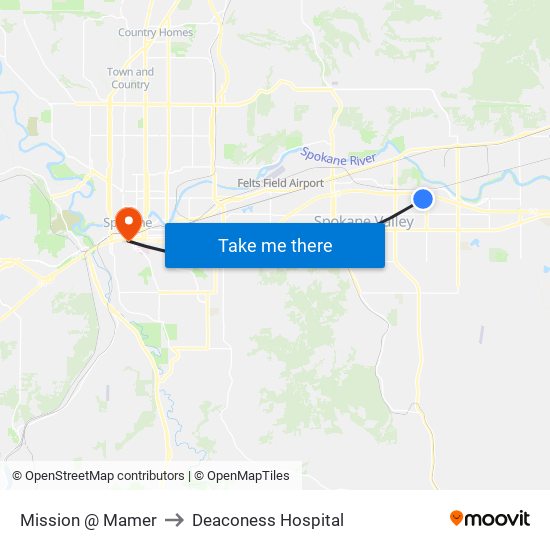 Mission @ Mamer to Deaconess Hospital map