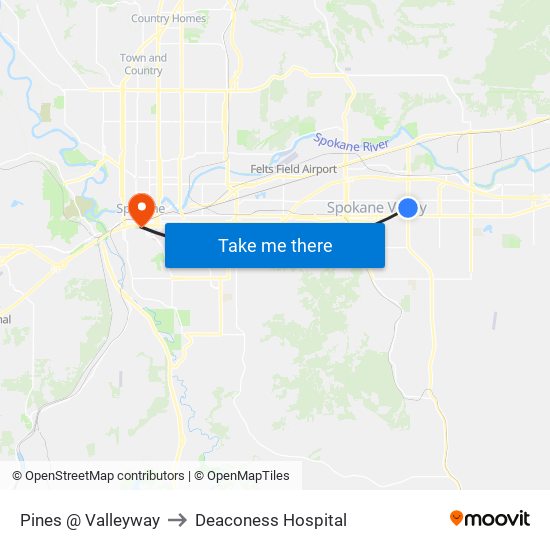 Pines @ Valleyway to Deaconess Hospital map
