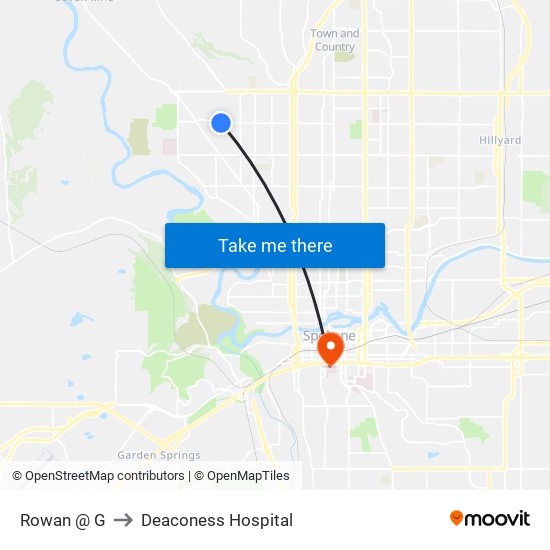 Rowan @ G to Deaconess Hospital map