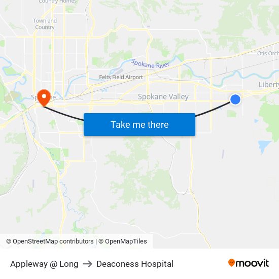 Appleway @ Long to Deaconess Hospital map