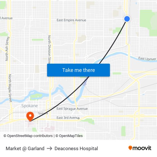 Market @ Garland to Deaconess Hospital map