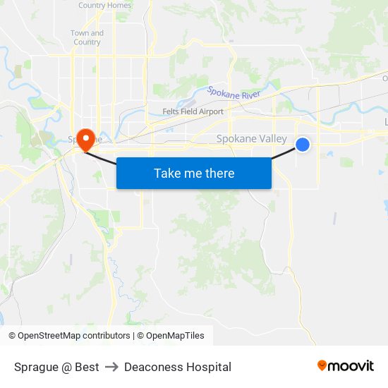 Sprague @ Best to Deaconess Hospital map