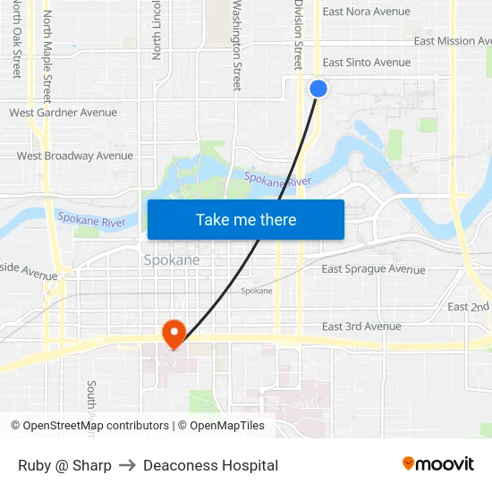 Ruby @ Sharp to Deaconess Hospital map