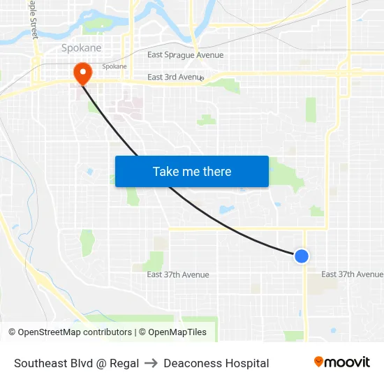 Southeast Blvd @ Regal to Deaconess Hospital map