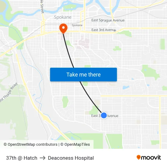 37th @ Hatch to Deaconess Hospital map