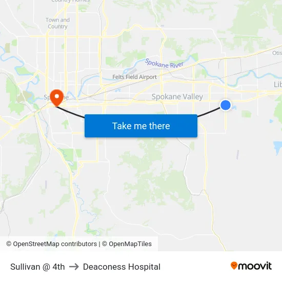 Sullivan @ 4th to Deaconess Hospital map