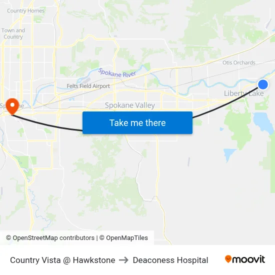 Country Vista @ Hawkstone to Deaconess Hospital map