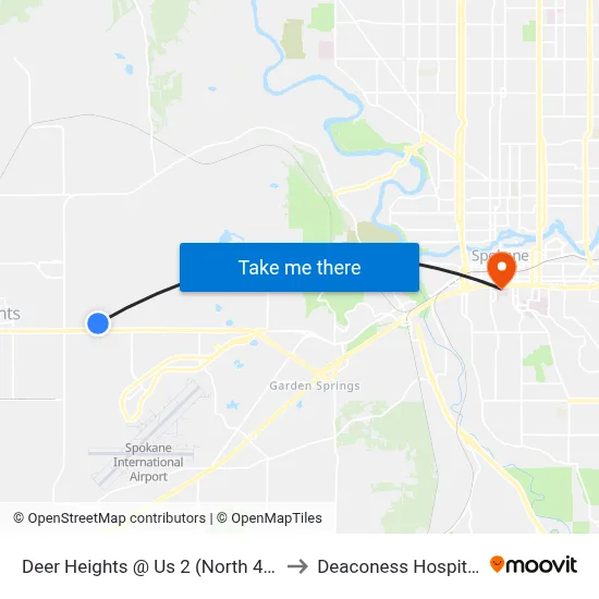Deer Heights @ Us 2 (North 40) to Deaconess Hospital map