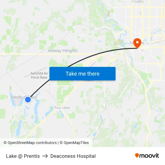 Lake @ Prentis to Deaconess Hospital map