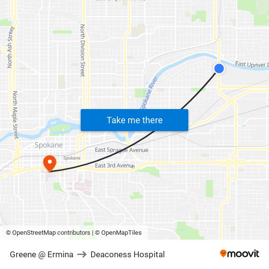 Greene @ Ermina to Deaconess Hospital map