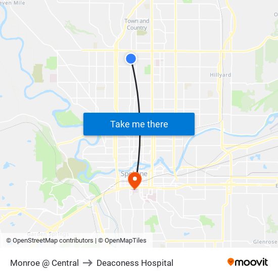 Monroe @ Central to Deaconess Hospital map