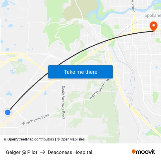 Geiger @ Pilot to Deaconess Hospital map