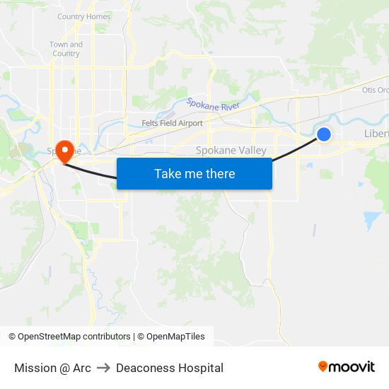 Mission @ Arc to Deaconess Hospital map