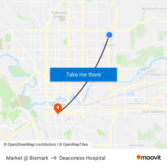 Market @ Bismark to Deaconess Hospital map