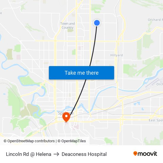 Lincoln Rd @ Helena to Deaconess Hospital map