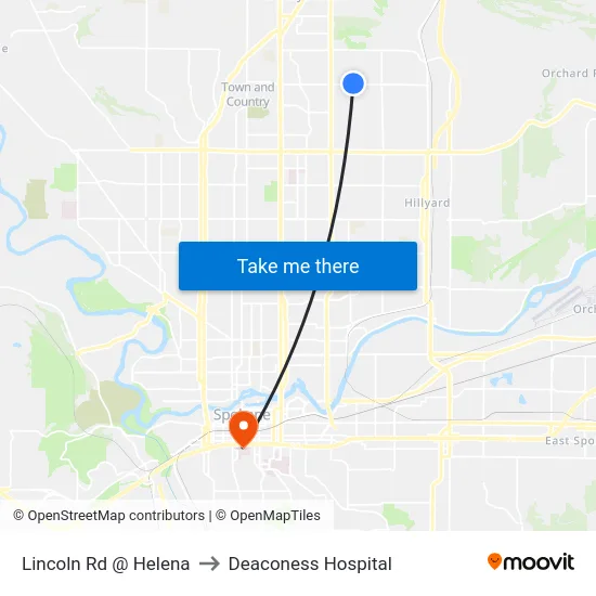 Lincoln Rd @ Helena to Deaconess Hospital map