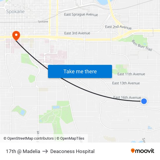 17th @ Madelia to Deaconess Hospital map