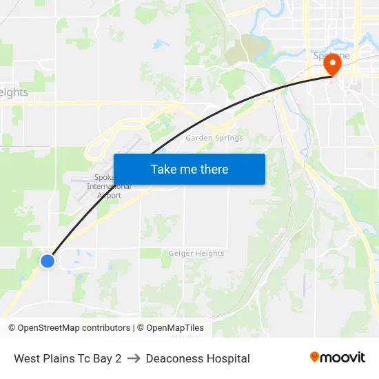 West Plains Tc Bay 2 to Deaconess Hospital map