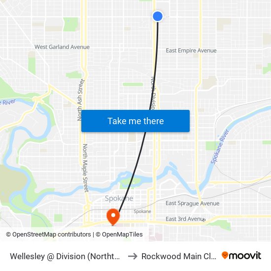 Wellesley @ Division (Northtown) to Rockwood Main Clinic map