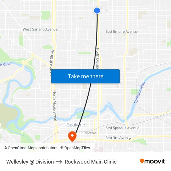 Wellesley @ Division to Rockwood Main Clinic map