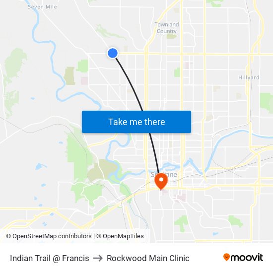 Indian Trail @ Francis to Rockwood Main Clinic map