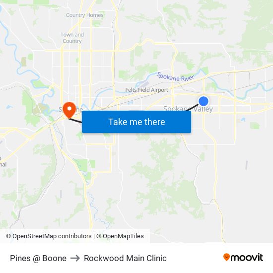 Pines @ Boone to Rockwood Main Clinic map