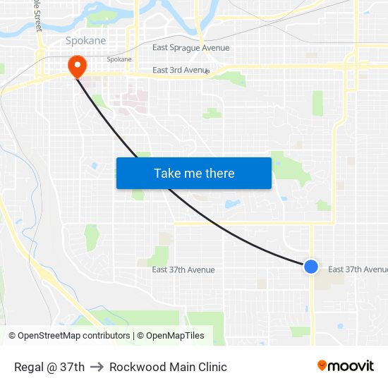 Regal @ 37th to Rockwood Main Clinic map