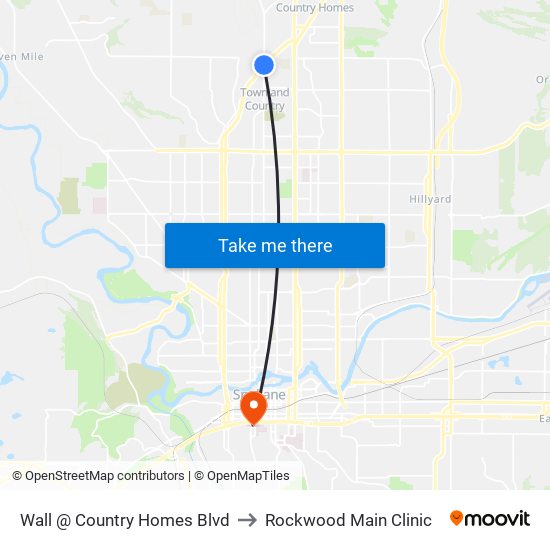 Wall @ Country Homes Blvd to Rockwood Main Clinic map