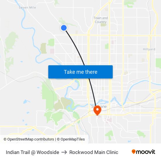 Indian Trail @ Woodside to Rockwood Main Clinic map