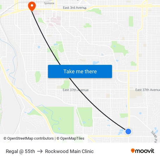 Regal @ 55th to Rockwood Main Clinic map