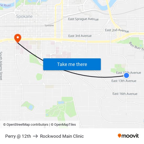 Perry @ 12th to Rockwood Main Clinic map