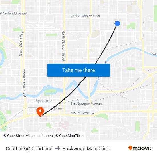 Crestline @ Courtland to Rockwood Main Clinic map