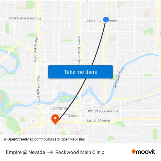 Empire @ Nevada to Rockwood Main Clinic map
